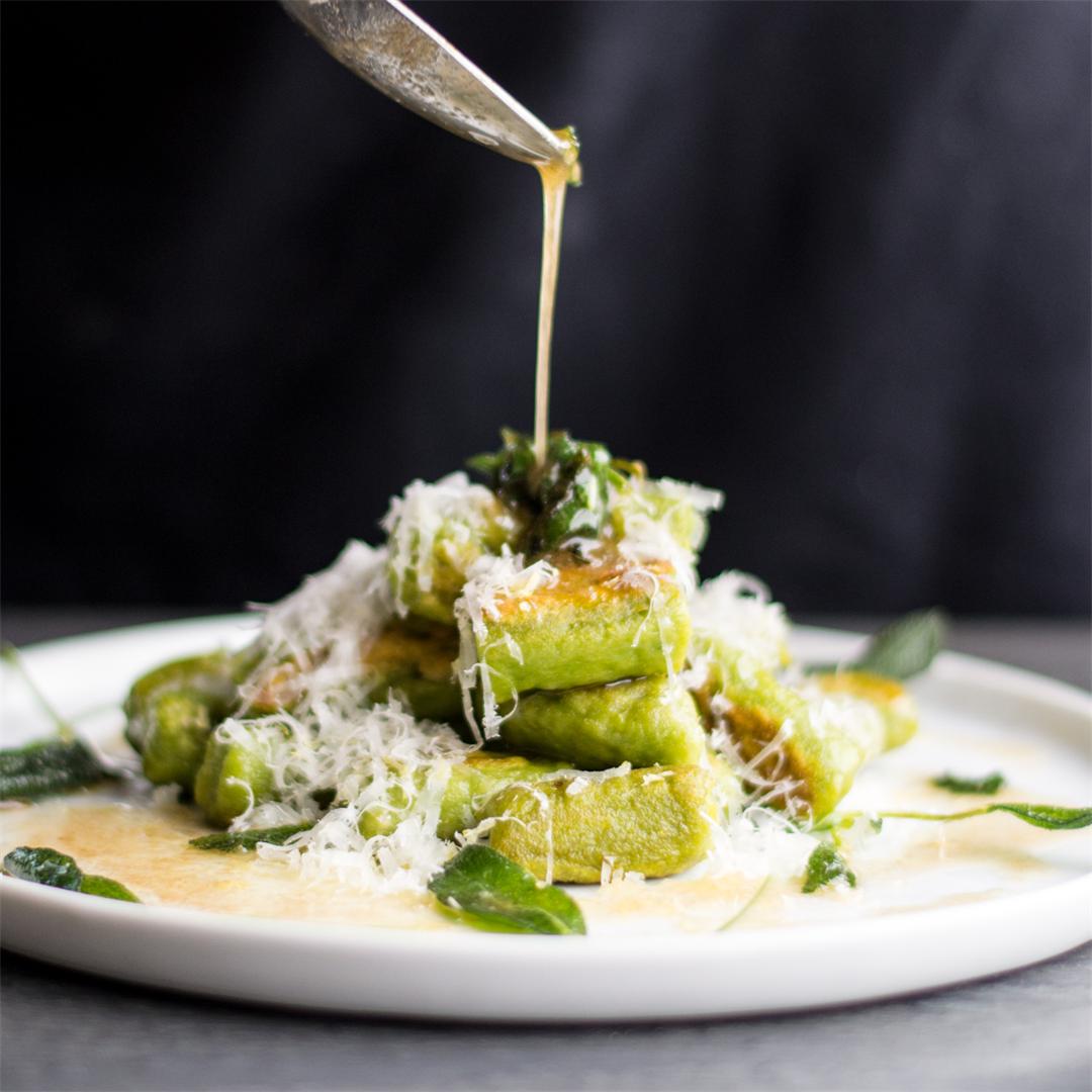 Spinach & Ricotta Dumplings with Brown Butter & Sage
